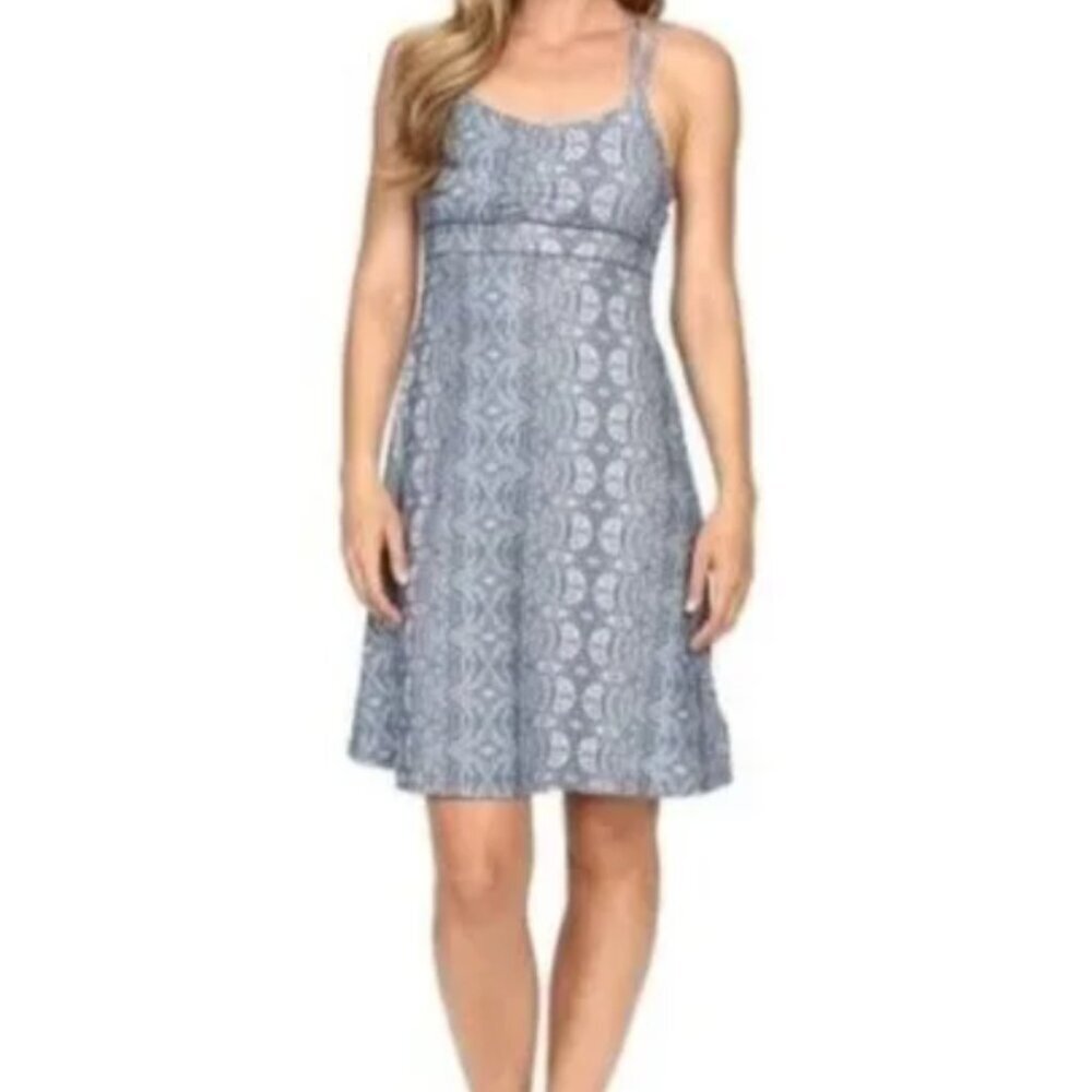 Marmot Blue and White Sleeveless Spaghetti Strap Casual Dress Sz S